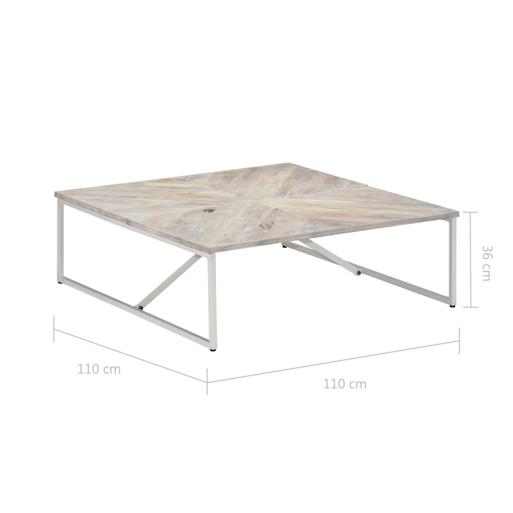 Tavolino da Caffè 110x110x36 cm in Legno Massello di Mango cod mxl 61150