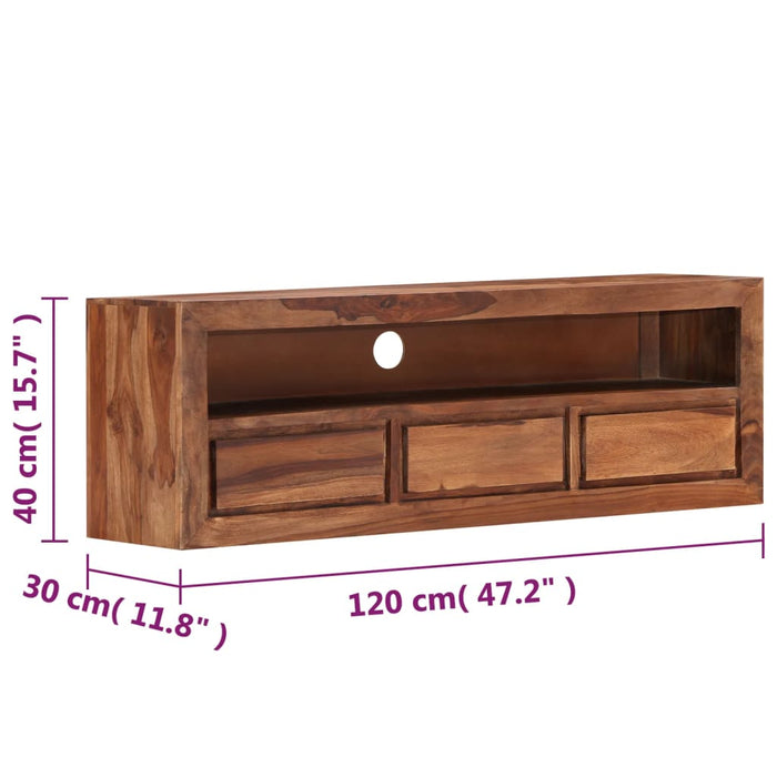 Mobile Porta TV 120x30x40 cm in Legno Massello di Sheesham cod mxl 12796