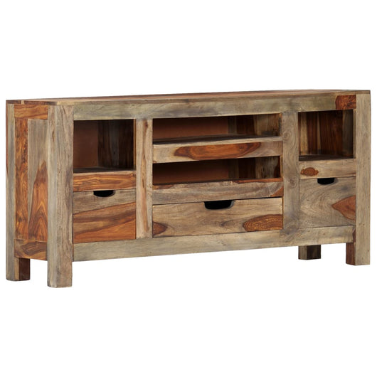 Credenza Grigia 100x30x50 cm in Legno Massello di Sheesham cod mxl 15561