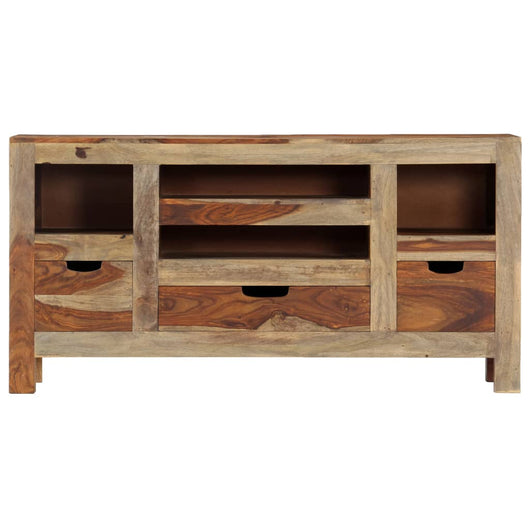 Credenza Grigia 100x30x50 cm in Legno Massello di Sheesham cod mxl 15561