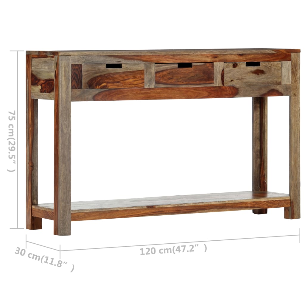 Tavolo Consolle con 3 Cassetti 120x30x75 cm Legno di Sheesham 247753