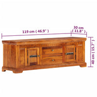 Mobile Porta TV 119x30x40 cm in Legno Massello di Acacia 247760