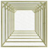 Pollaio 9x1,5x1,5 m in Legno di Pino Impregnato e Acciaio 170745
