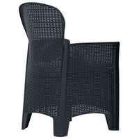 Sedie da Giardino 2 pz Cuscino Antracite Plastica Stile Rattan 