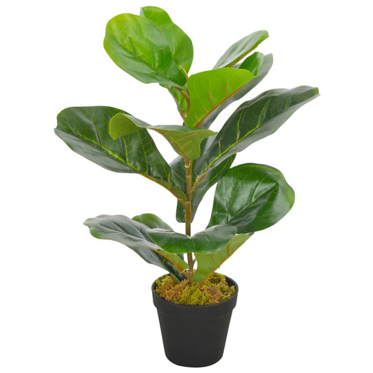 Pianta Artificiale di Ficus Lyrata con Vaso Verde 45 cm 280171