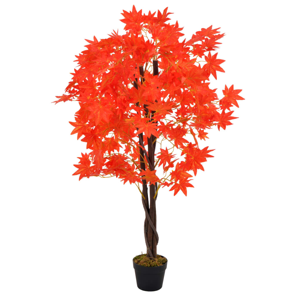 Albero di Acero Artificiale con Vaso Rosso 120 cm 280195