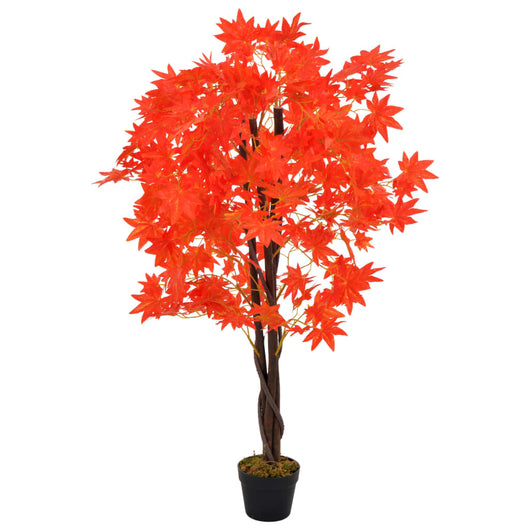 Albero di Acero Artificiale con Vaso Rosso 120 cm 280195