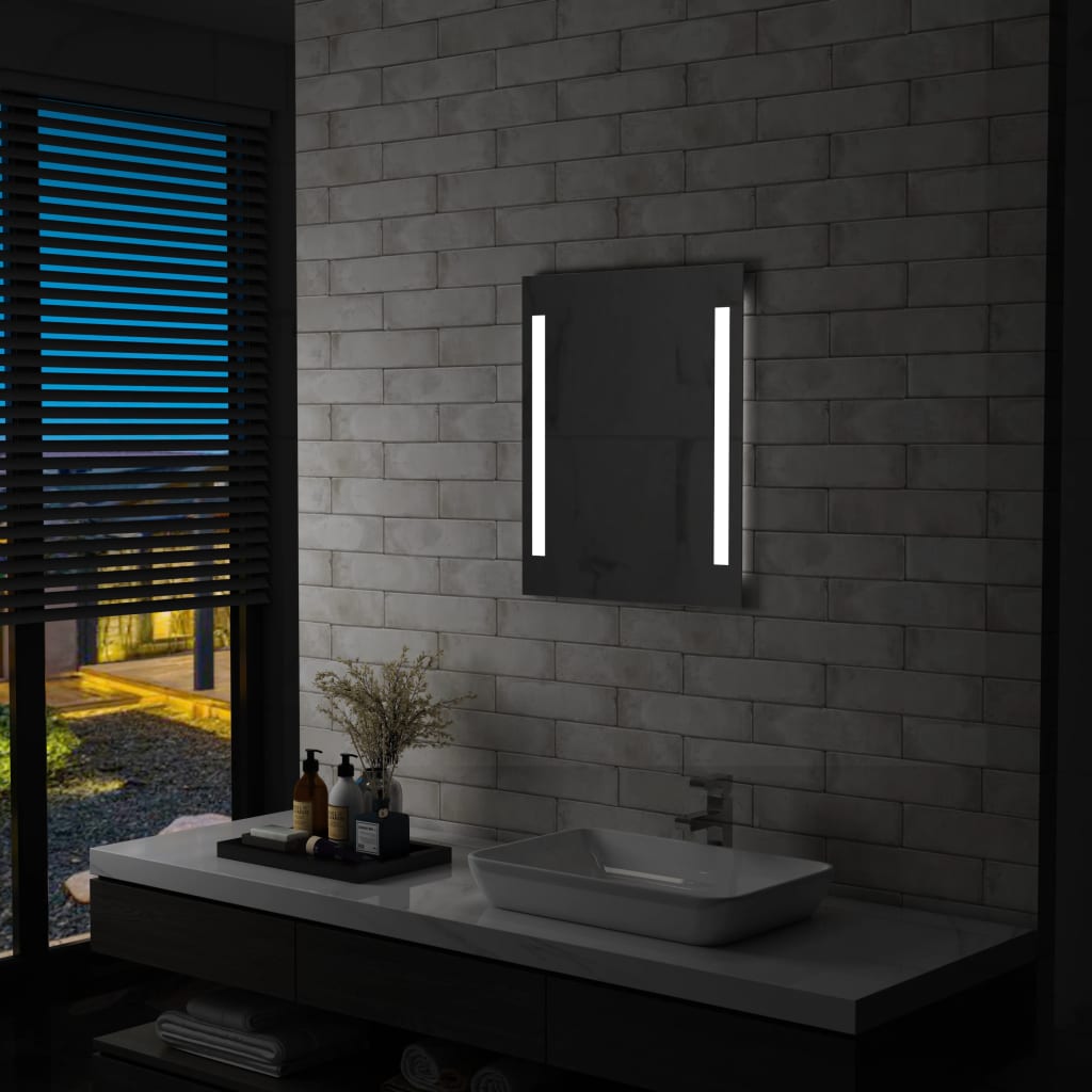 Specchio da Parete a LED per Bagno con Ripiano 50x70 cm cod mxl 50707