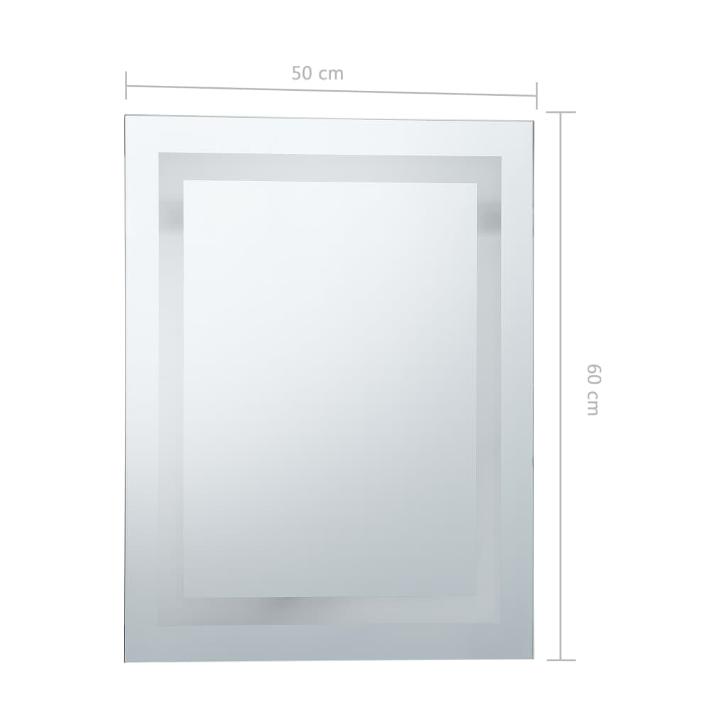 Specchio da Parete a LED per Bagno con Sensore Tattile 50x60cm cod mxl 67712