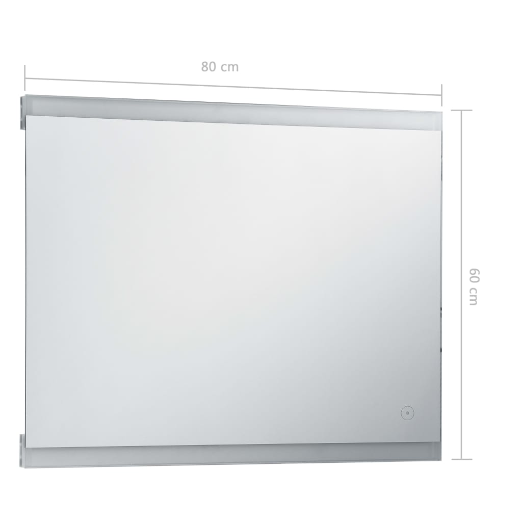 Specchio da Parete a LED per Bagno con Sensore Tattile 80x60cm cod mxl 40954