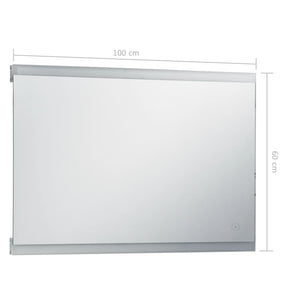 Specchio da Parete a LED per Bagno con Sensore Tattile 100x60cm cod mxl 67693