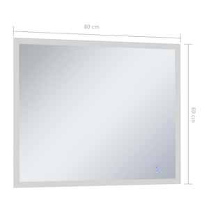 Specchio da Parete a LED per Bagno con Sensore Tattile 80x60cm cod mxl 67778