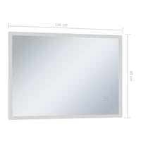 Specchio da Parete a LED per Bagno con Sensore Tattile 100x60cm cod mxl 67561