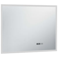 Specchio a LED Bagno con Sensore Tattile e Orologio 80x60cm cod mxl 67710