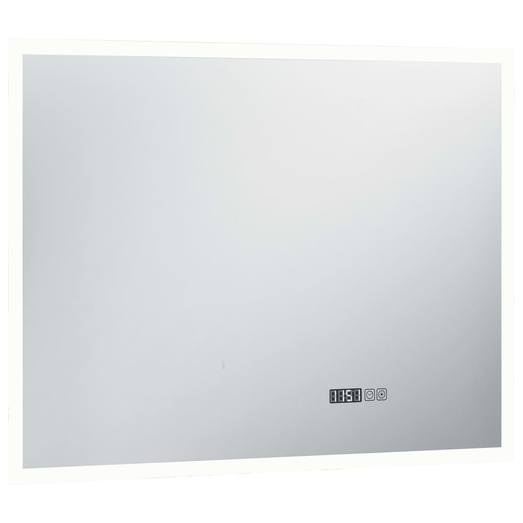 Specchio a LED Bagno con Sensore Tattile e Orologio 80x60cm cod mxl 67710