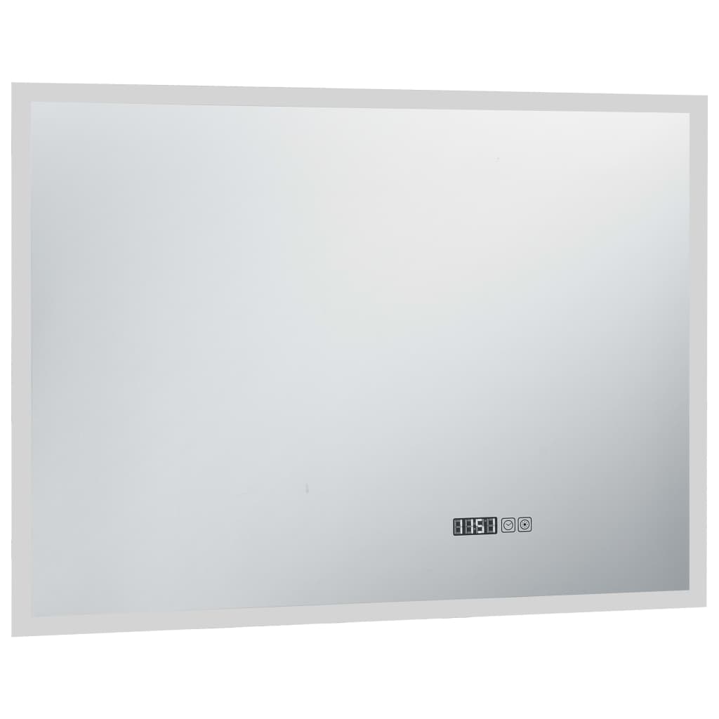 Specchio a LED Bagno con Sensore Tattile e Orologio 100x60cm cod mxl 51201