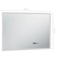 Specchio a LED Bagno con Sensore Tattile e Orologio 100x60cm cod mxl 51201