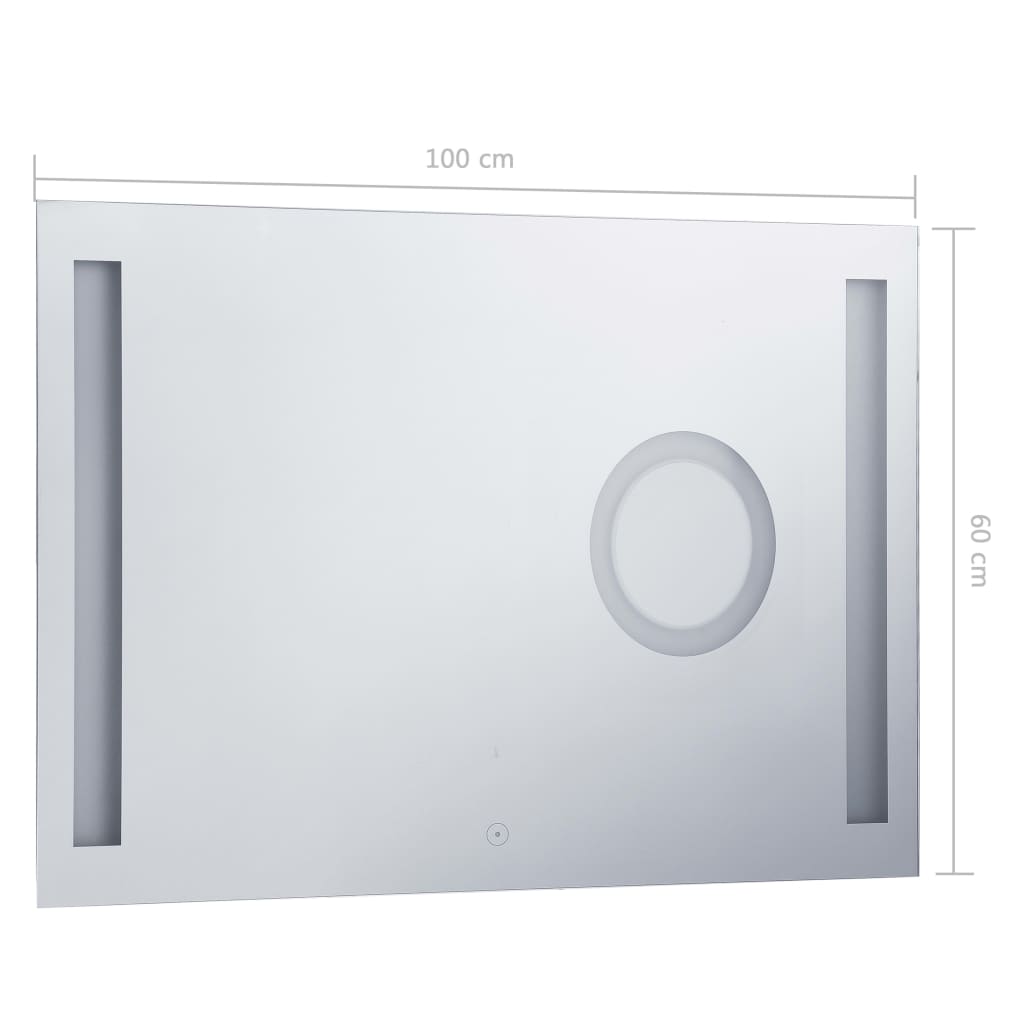 Specchio da Parete a LED per Bagno con Sensore Tattile 100x60cm cod mxl 67716