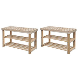 Scarpiera 2 in 1con Panca 2 pz Legno Massello  cod mxl 49164