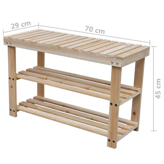 Scarpiera 2 in 1con Panca 2 pz Legno Massello  cod mxl 49164