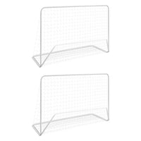 Porte da Calcio 2 pz con Reti 182x61x122 cm in Acciaio Bianche 276047