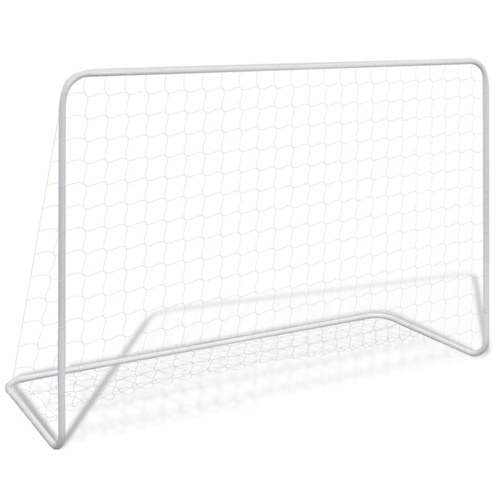 Porte da Calcio 2 pz con Reti 182x61x122 cm in Acciaio Bianche 276047