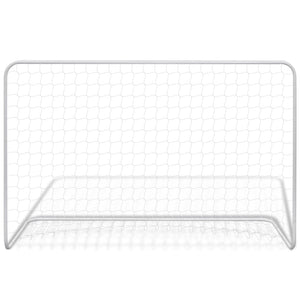 Porte da Calcio 2 pz con Reti 182x61x122 cm in Acciaio Bianche 276047