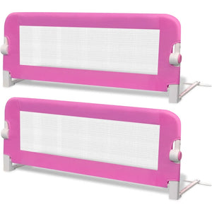 Sponde Letto per la Sicurezza dei Bambini 2 pz Rosa 102x42 cm 276085