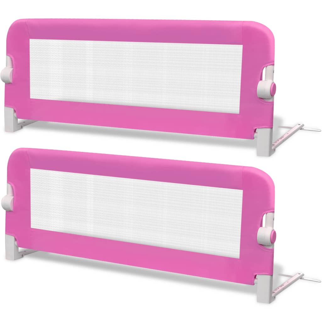 Sponde Letto per la Sicurezza dei Bambini 2 pz Rosa 102x42 cmcod mxl 95316