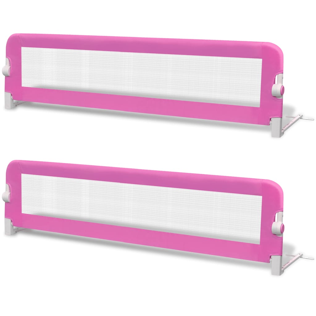 Sponde Letto per la Sicurezza dei Bambini 2 pz Rosa 150x42 cm 276086