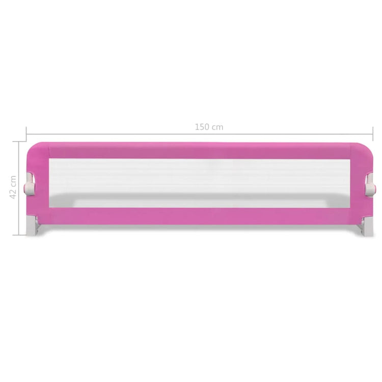 Sponde Letto per la Sicurezza dei Bambini 2 pz Rosa 150x42 cm 276086