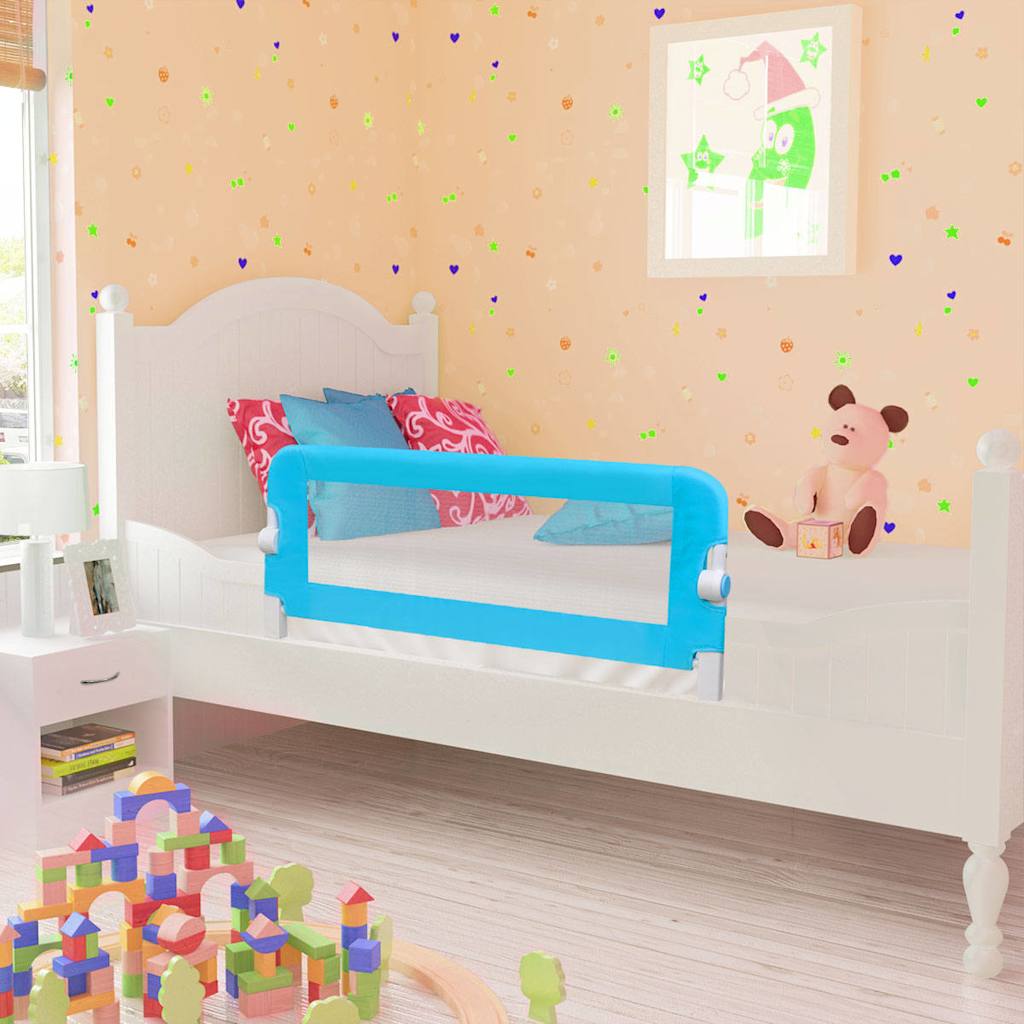 Sponde Letto per la Sicurezza dei Bambini 2 pz Blu 102x42 cm 276087