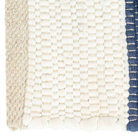 Tovagliette 6 pz Chindi a Strisce Blu e Bianco 30x45 cm Cotone cod mxl 66039