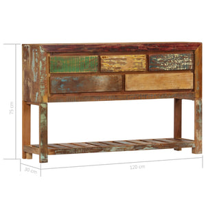 Credenza 120x30x75 cm Legno Massello di Recupero cod mxl 24028