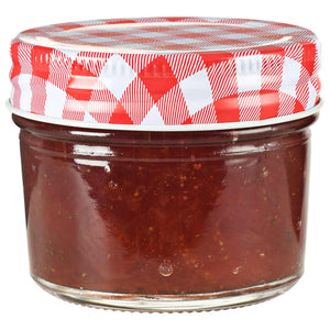 Vasi Marmellata in Vetro Coperchio Bianco e Rosso 48 pz 110 mlcod mxl 129253