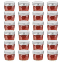 Vasi per Marmellata in Vetro Coperchio Argento 24 pz 110 ml cod mxl 70182