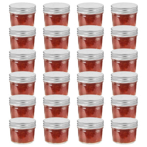 Vasi per Marmellata in Vetro Coperchio Argento 24 pz 110 ml cod mxl 70182