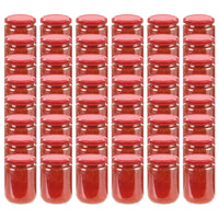 Vasi per Marmellata in Vetro Coperchio Rosso 48 pz 230 ml cod mxl 74996