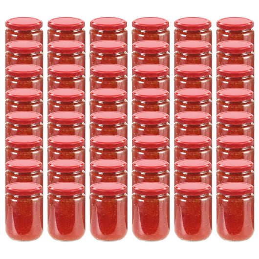 Vasi per Marmellata in Vetro Coperchio Rosso 48 pz 230 ml cod mxl 74996