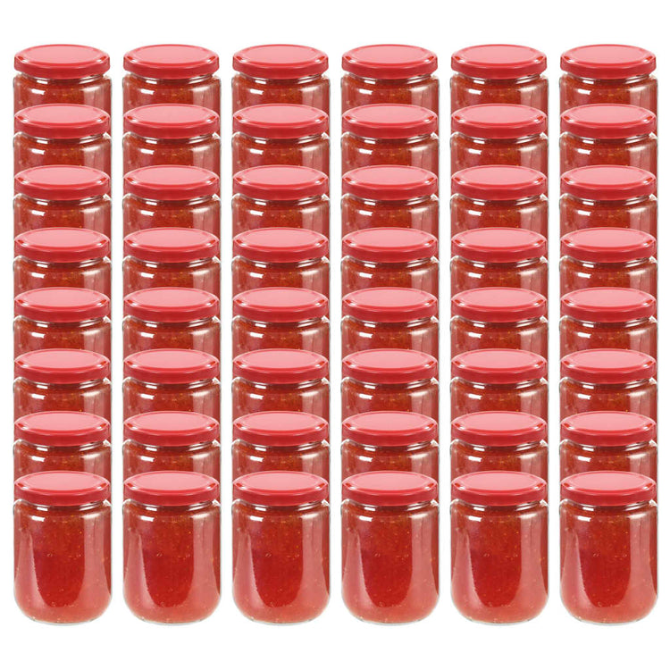 Vasi per Marmellata in Vetro Coperchio Rosso 48 pz 230 ml cod mxl 74996