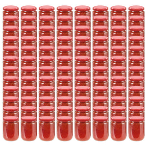 Vasi per Marmellata in Vetro Coperchio Rosso 96 pz 230 ml cod mxl 60032