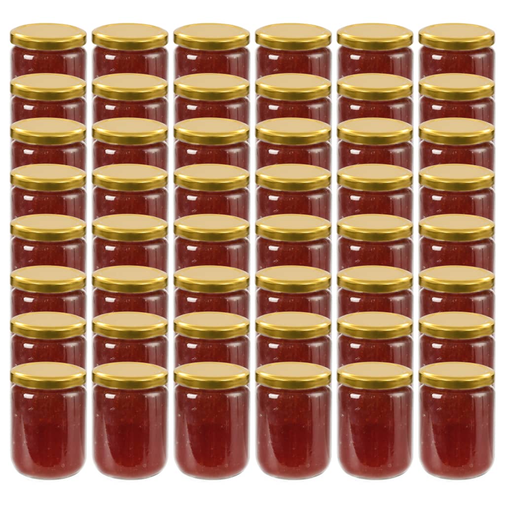 Vasi per Marmellata in Vetro Coperchio Oro 48 pz 230 ml cod mxl 74999