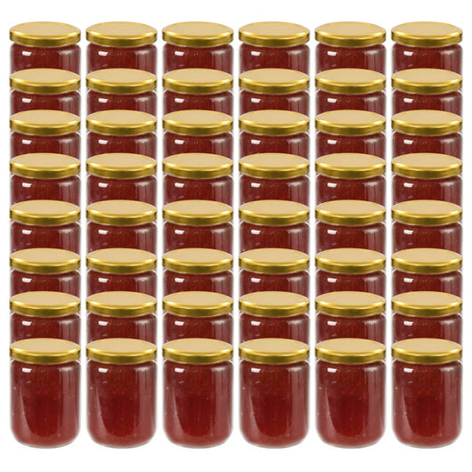 Vasi per Marmellata in Vetro Coperchio Oro 48 pz 230 ml cod mxl 74999