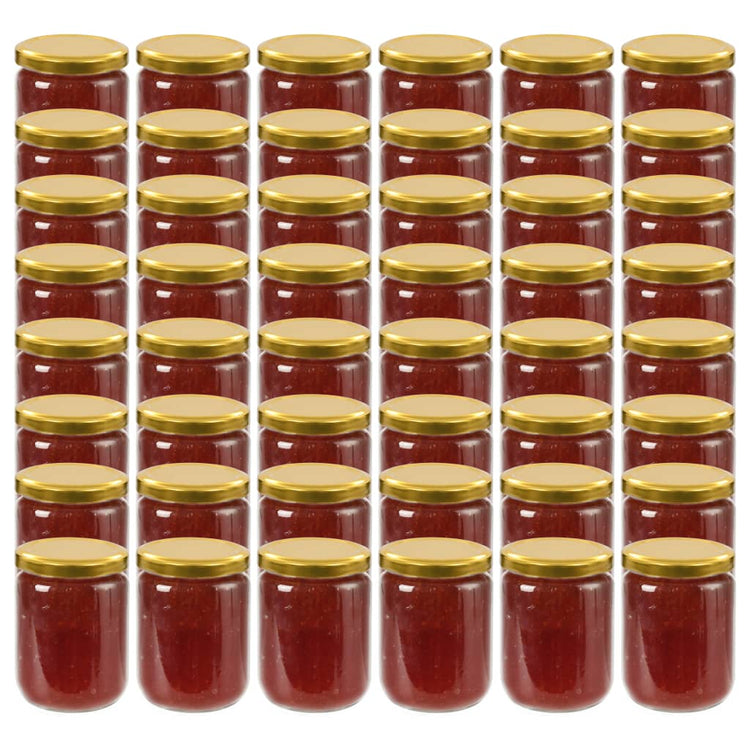 Vasi per Marmellata in Vetro Coperchio Oro 48 pz 230 ml cod mxl 74999