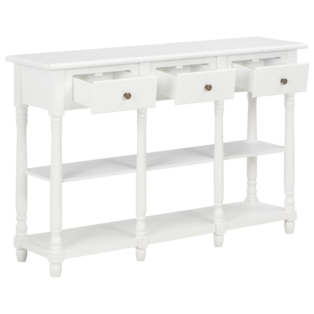 Tavolo Consolle Bianco 120x30x76 cm in MDF 280015