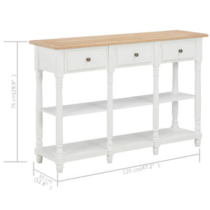 Tavolo Consolle Bianco 120x30x76 cm in MDF cod mxl 59228