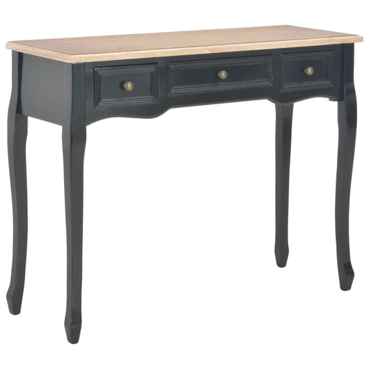 280046 Dressing Console Table with 3 Drawers Black