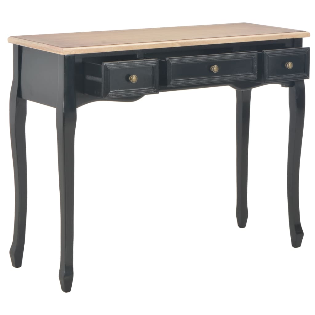 280046  Dressing Console Table with 3 Drawers Black 280046