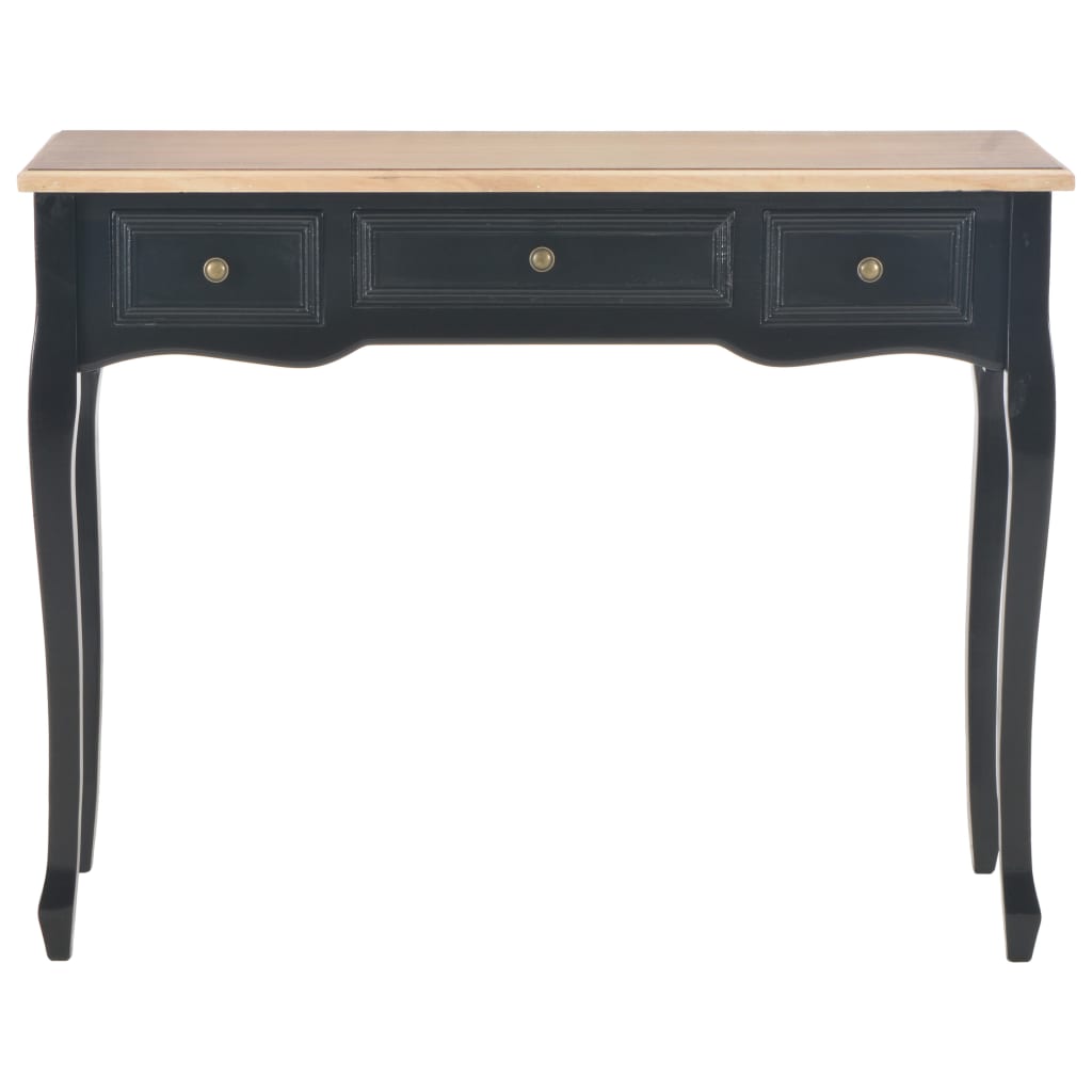 280046 Dressing Console Table with 3 Drawers Black