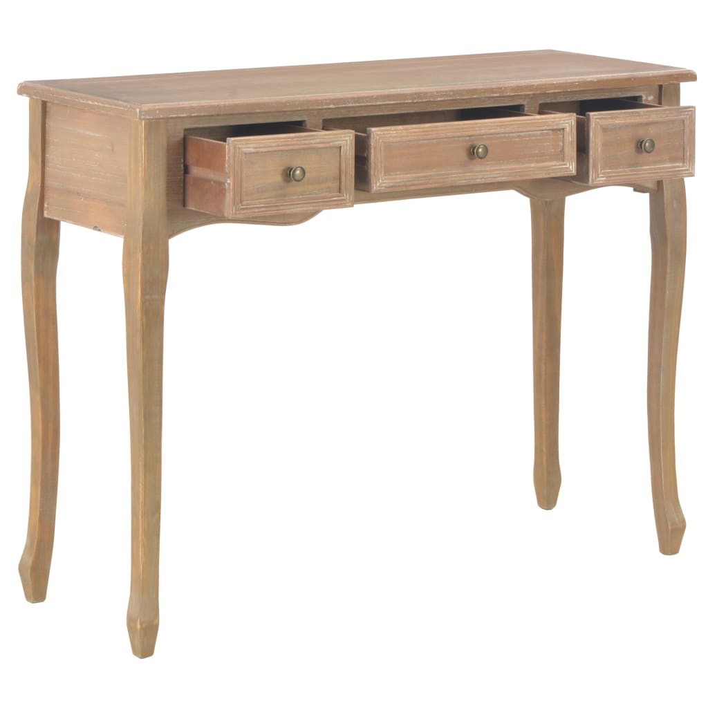 280047 Dressing Console Table with 3 Drawers Brown